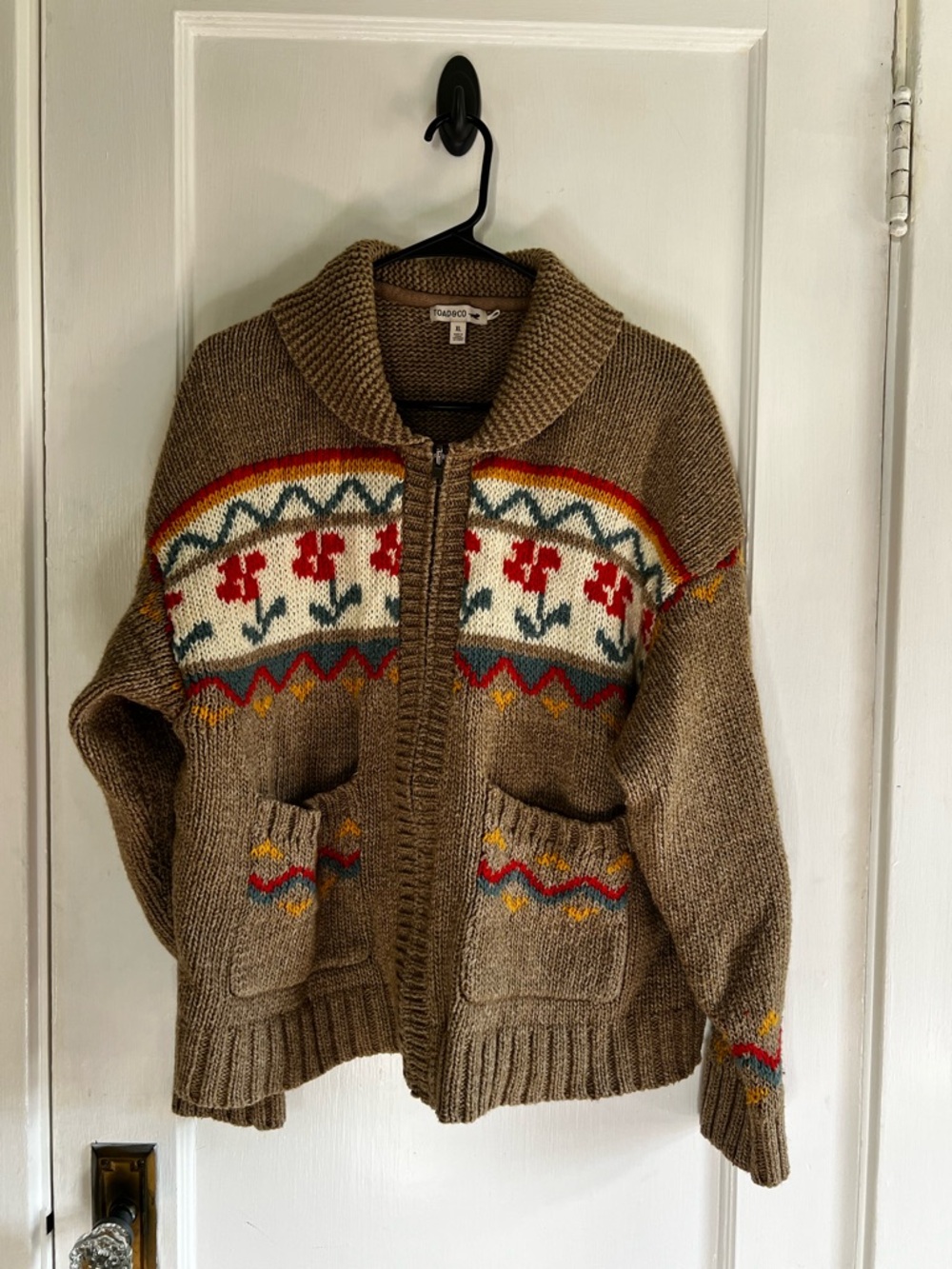 Toad&Co Heathered Tan Knit Zip Cardigan